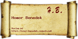 Homor Benedek névjegykártya