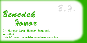 benedek homor business card
